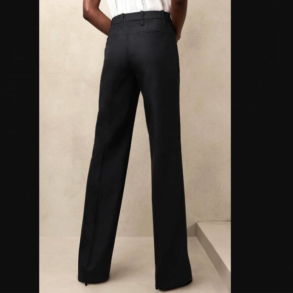 NWT Banana Republic Black Lido Straight Leg Italian Wool Trouser Pants MSRP$200 - Picture 5 of 7